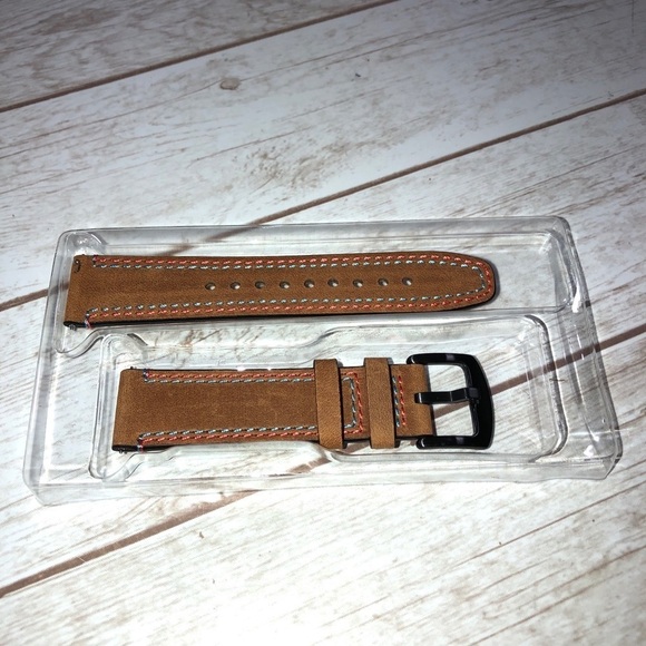 New in Box Brown Leather Watch Band Replacement 22mm - Picture 4 of 7